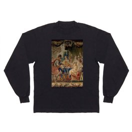 Antique 17th Century 'Queen Cleoptra's Feast' Flemish Tapestry Long Sleeve T-shirt