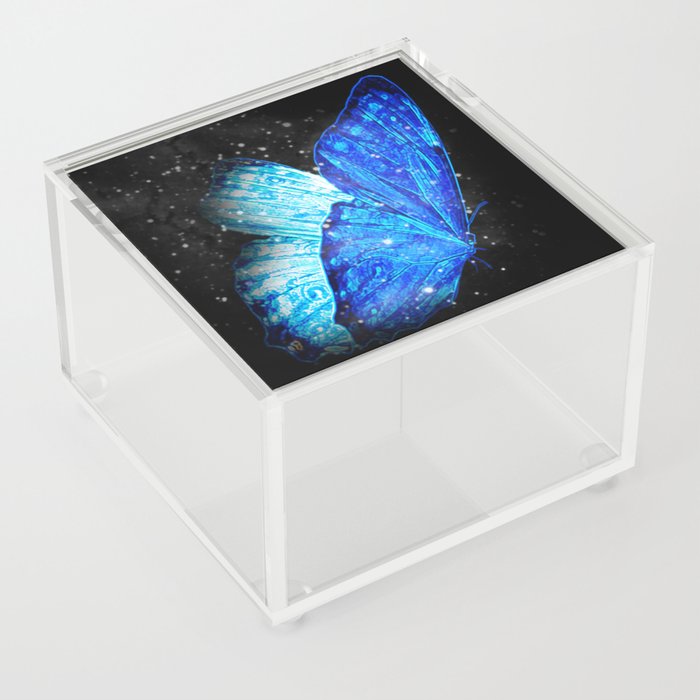 Glowing Blue Butterfly Acrylic Box