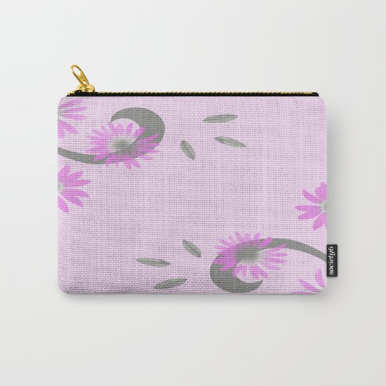 Floral Scroll Design - Pink Carry-All Pouch