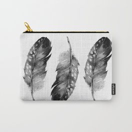 Three Feathers Black And White II Carry-All Pouch