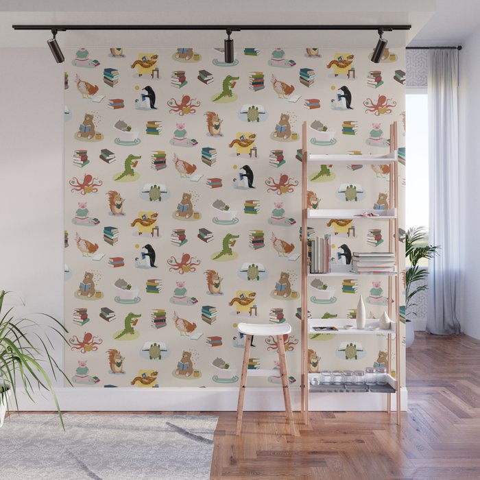 Animal Readers Wall Mural