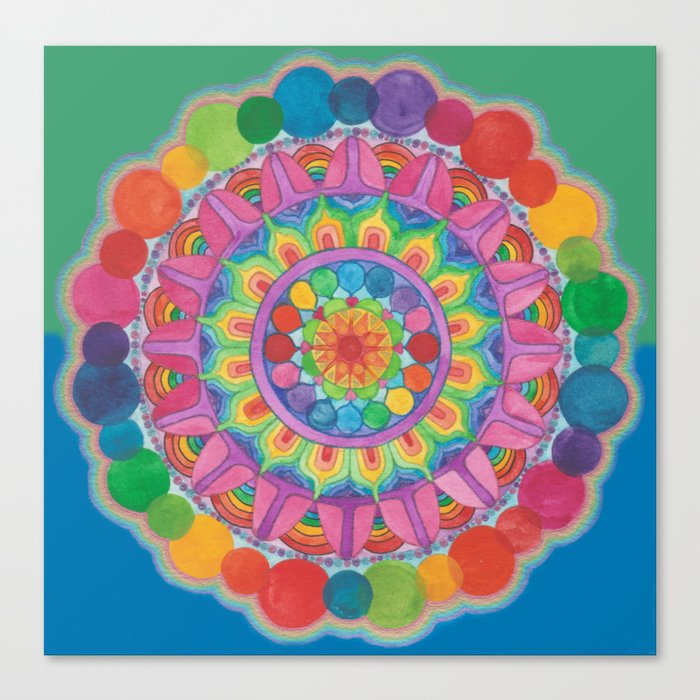 Rainbow Shine Mandala Canvas Print