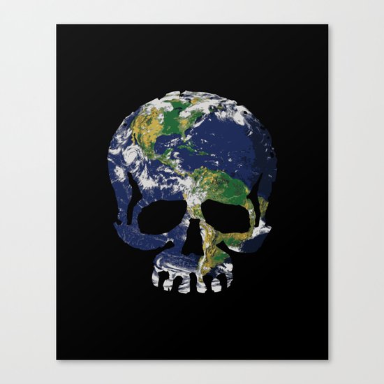 Skull Earth Canvas Print