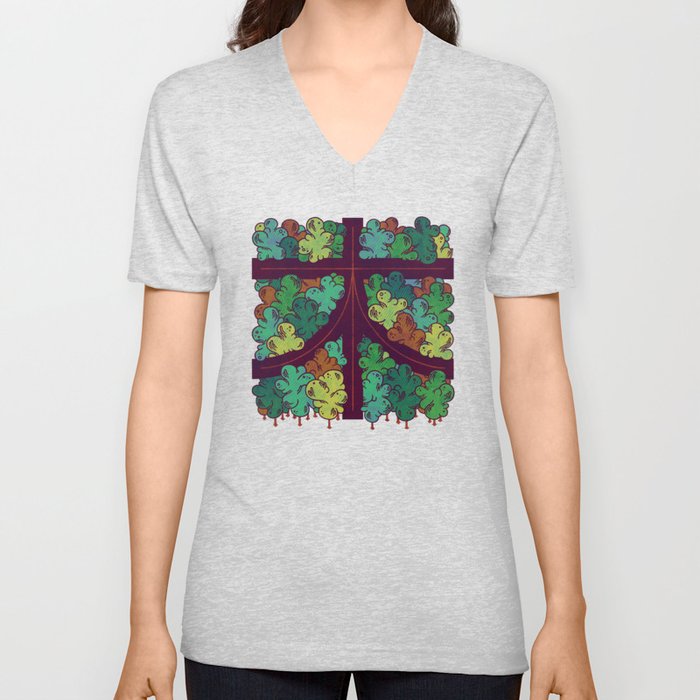 Tree 木 V Neck T Shirt