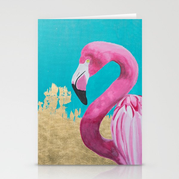 Pink Flamingo Flamingo Painting Flamingo Wall Decor Gold Leaf