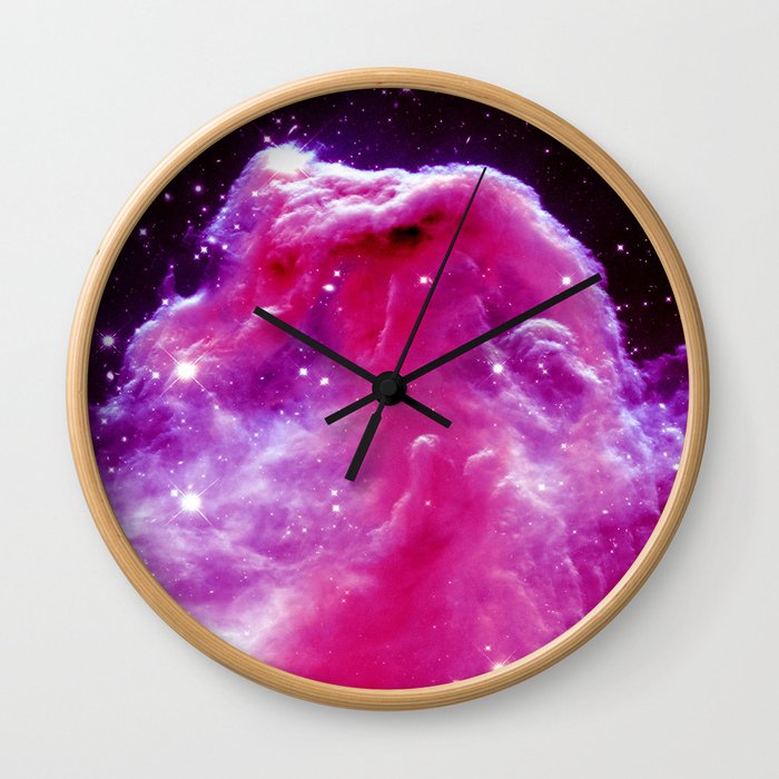 Horsehead Nebula Pink & Purple Wall Clock