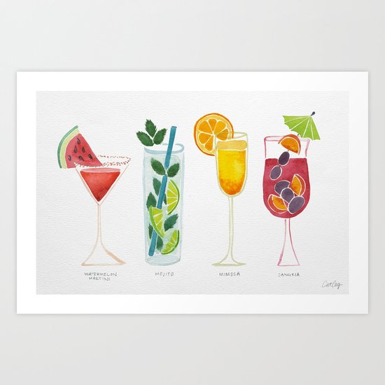 Summer Cocktails Art Print
