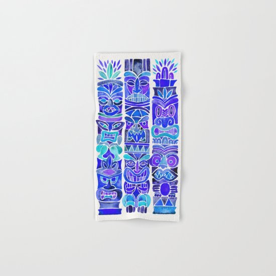 Tiki Totems – Indigo Palette Hand & Bath Towel