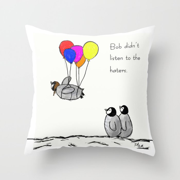 To be a Flying Penguin Throw Pillow by Trinity Jean DESIGNS Society6