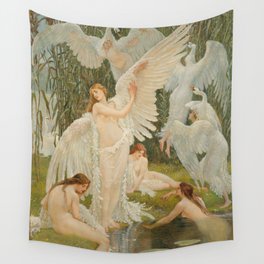 The Swan Maidens by Walter Crane Wall Tapestry