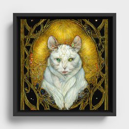 Witch's Alley Cat Framed Canvas