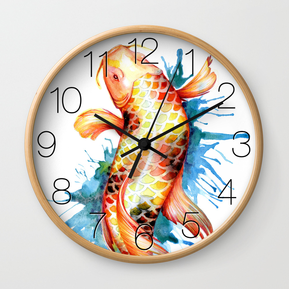 Koi Fish Wall Clock By Samnagel Society6