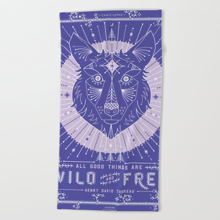 Wild & Free Wolf – Periwinkle Beach Towel