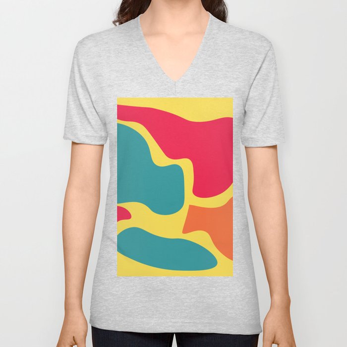 3 Abstract Shapes  211223 V Neck T Shirt
