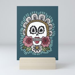 Day of the Dead Floral Skull Mini Art Print