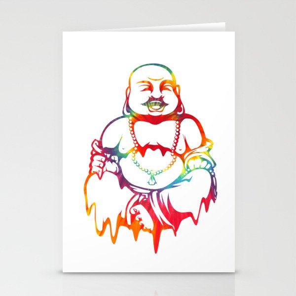 Melting Tie-Dye Happy Buddha Stationery Cards