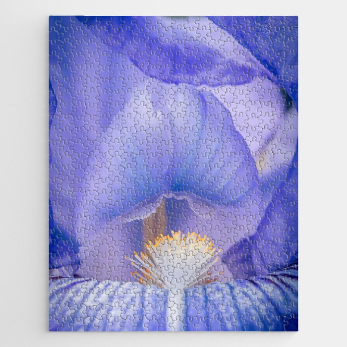 Close up of a purple blooming Iris flower Jigsaw Puzzle