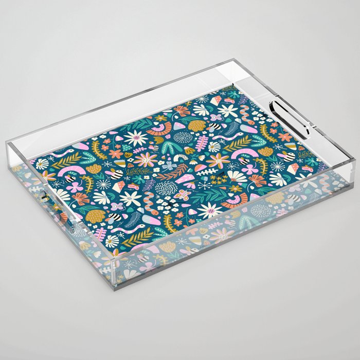 Cute Insects Kids Pattern Acrylic Tray