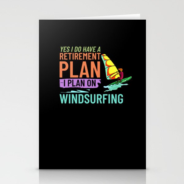 Windsurfing Board Sail Paddle Windsurfer Stationery Cards