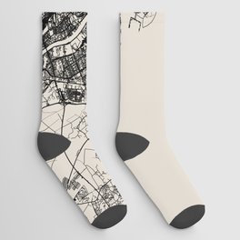 Russia, Saint Petersburg Map - Black and White Socks