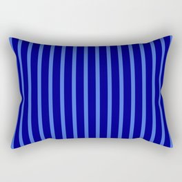 [ Thumbnail: Blue & Royal Blue Colored Striped/Lined Pattern Rectangular Pillow ]