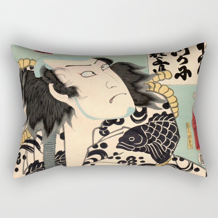 The fishmonger Danshichi (Utagawa Yoshiiku) Rectangular Pillow