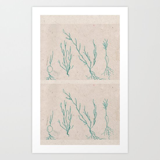 Plants in a Line Art Print