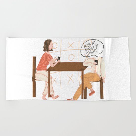 Love At First Sight At My Phone Beach Towel