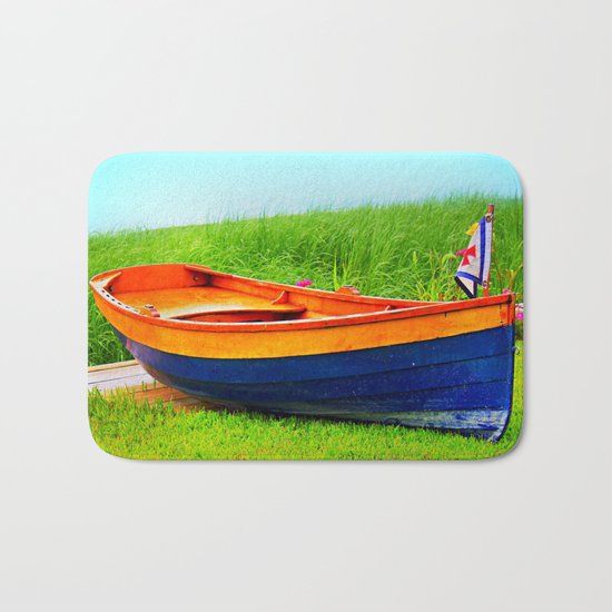Vintage Wood Row Boat Bath Mat