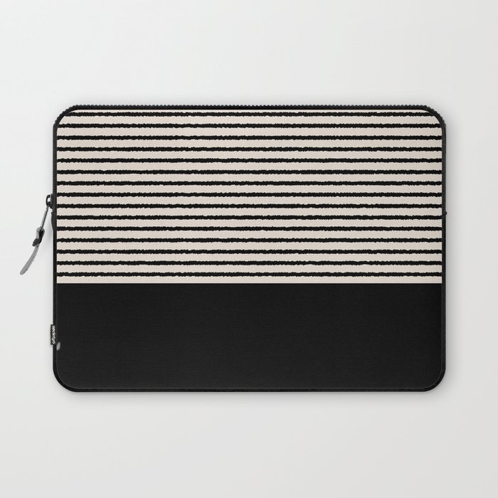 Texture - Black Stripes Blocks Laptop Sleeve