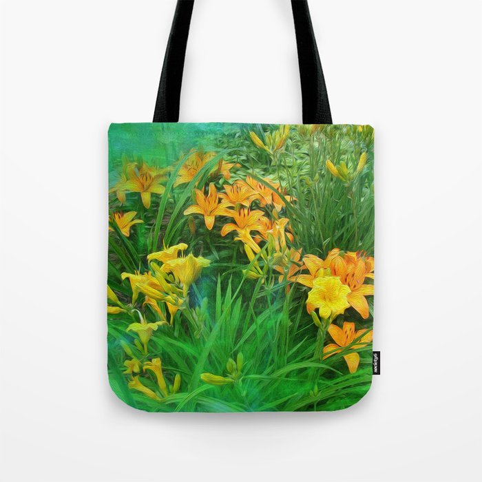 Day-glo Lilies Tote Bag