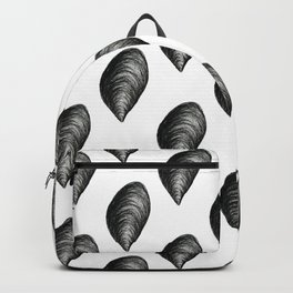 Black mussels pattern Backpack | Shellcase, Musselspattern, Musselscase, Blackshell, Christmasgift, Blackmussels, Blackdrawcase, Shellpattern, Seapattern, Colored Pencil 