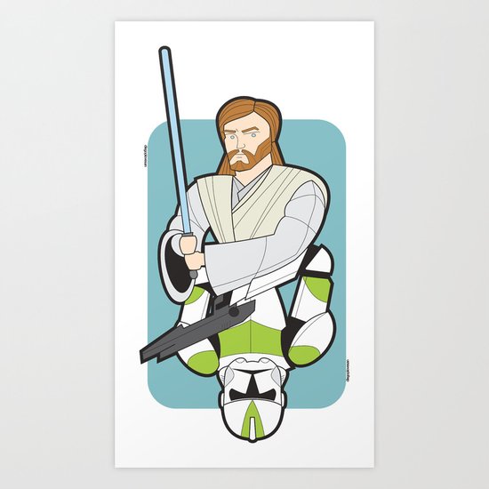 Obi-wan and Clone Trooper Art Print