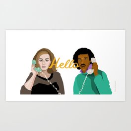 Two People Saying Hello - By Cup of Sarcasm Art Print