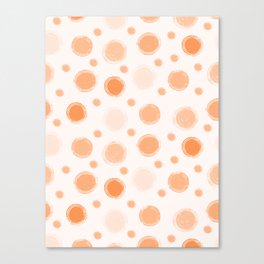 Peach fuzz polka dot pattern. Abstract Canvas Print