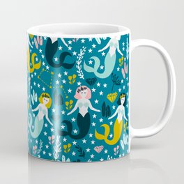 Cute Mermaid and Stars Coffee Mug
