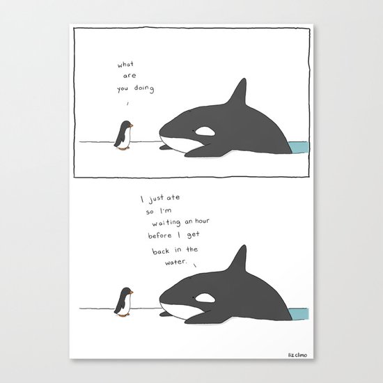 Swimming After You Eat Canvas Print