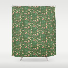 Swedish Floral - Green Shower Curtain