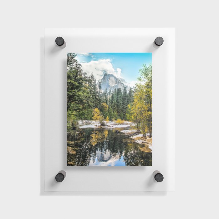 Yosemite's Half Dome After a Snowfall Floating Acrylic Print