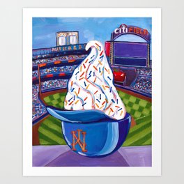 Mets Ice Cream Helmet Art Print