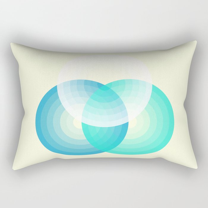 Three colour circles inverted, inspired by Lacouture's Répertoire chromatique Rectangular Pillow