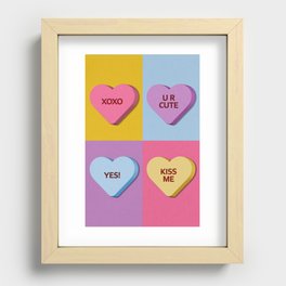 Nice Valentine's Candy Hearts 2 Recessed Framed Print