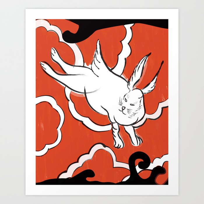 Bowie - Japanese Bunny Art Print