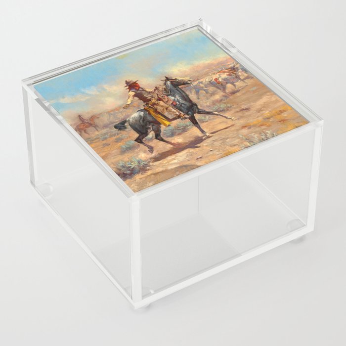 Through the Alkali, 1904 by Charles Marion Russell Acrylic Box