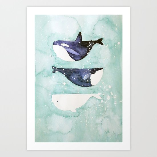 Whales 02 Art Print