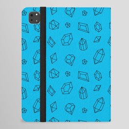 Turquoise and Black Gems Pattern iPad Folio Case