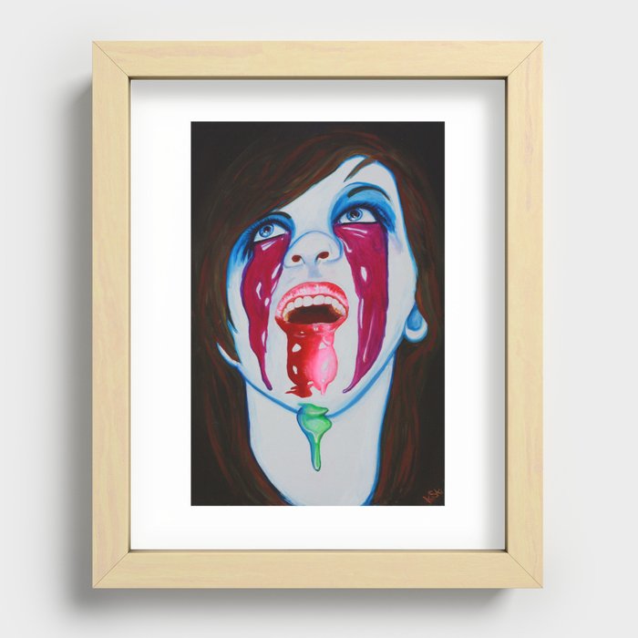 Clown Bukake Recessed Framed Print