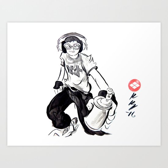 Jet Set Radio Video Game Sumi E Painting Art Print By Knappink Society6
