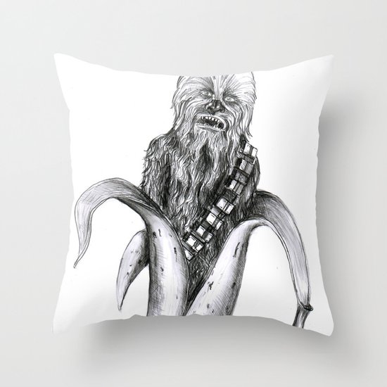 Chewbacca banana Throw Pillow