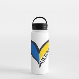 Love Ukraine Heart Water Bottle